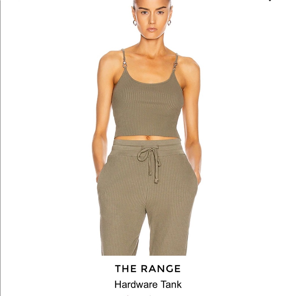 The Range olive green crop top